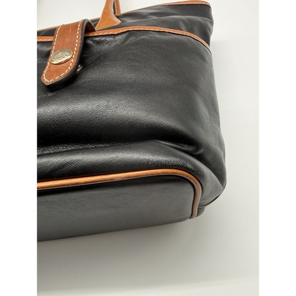 Dooney Bourke Large Black Leather With Cognac Trim Shoulder bag - Picture 6 of 16